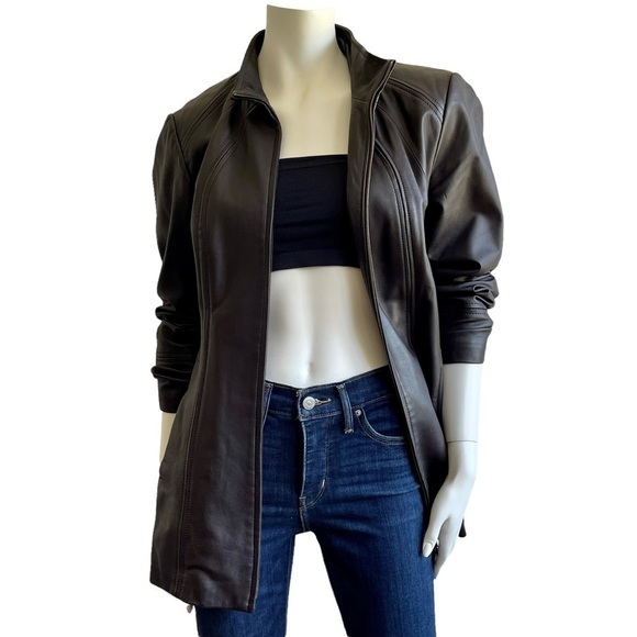 Danier Jackets & Blazers - Vintage Danier Brown Leather Blazer Trench Jacket Buttery Soft